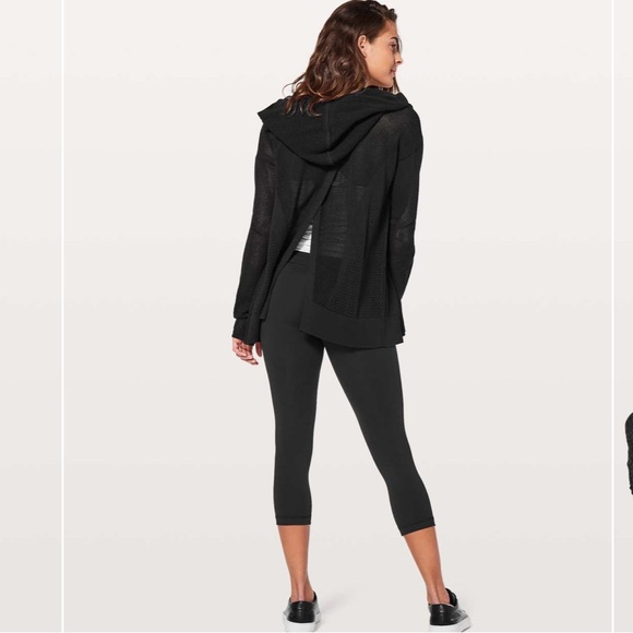 lululemon athletica Sweaters - LULULEMON Still Movement Wrap Open Knit 
Black Cardigan Sweater Women’s Size 4